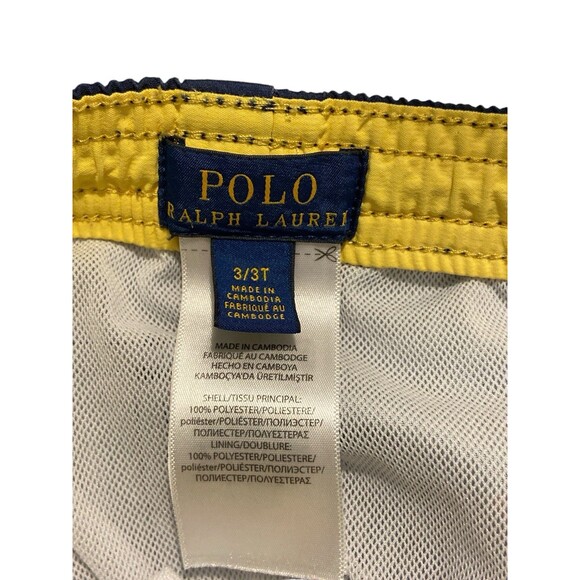 Polo Ralph Lauren‎ Boys Swim Trunks 3T Blue Beach Print Mesh Lined Elastic Waist - Picture 4 of 8